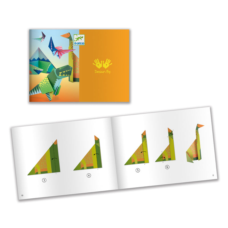 Best Origami Dinosaur Kit for Kids - Creative DIY Paper Craft Set by Djeco - Fun Educational Activity for Birthday Parties & Classroom Projects