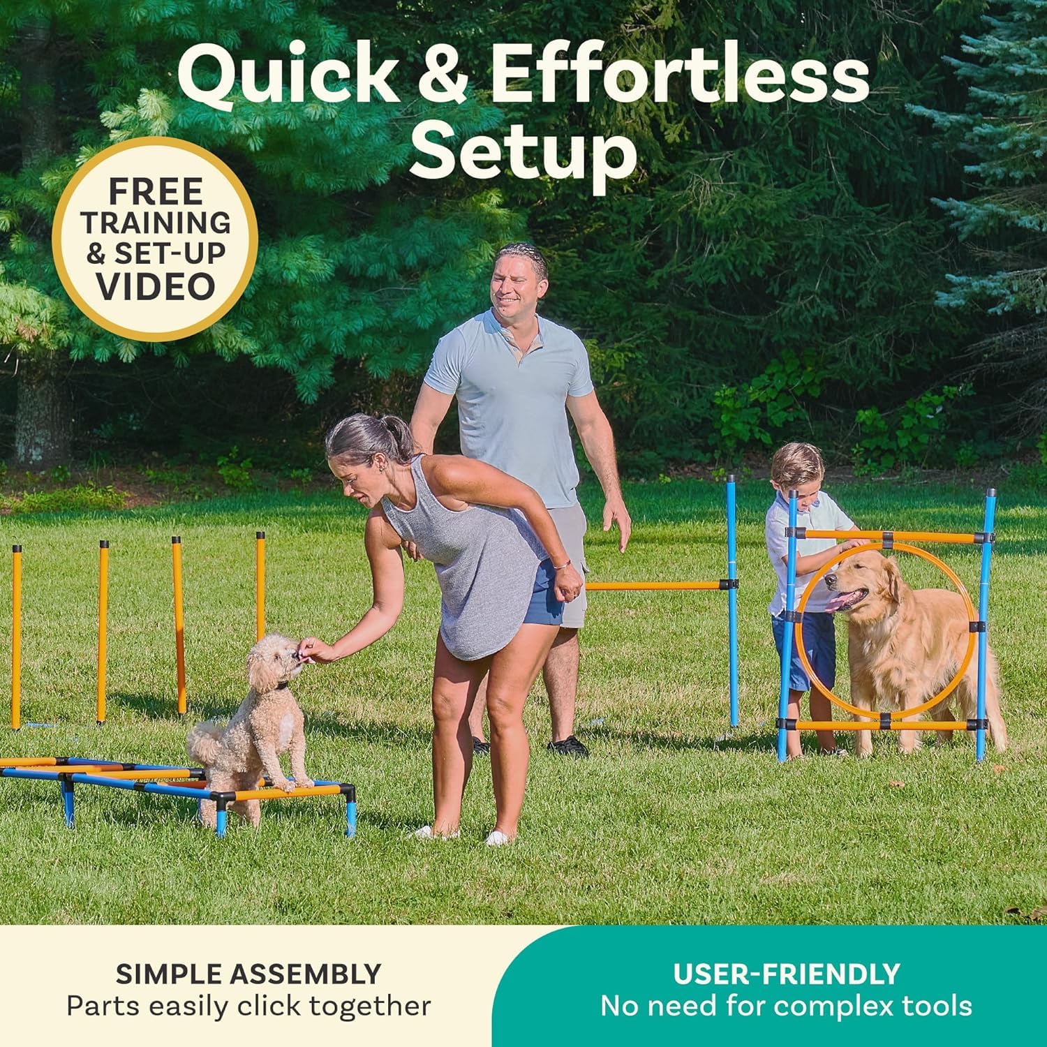 Dog Agility Training Set - Backyard Obstacle Course for Dogs | Outdoor Exercise Equipment