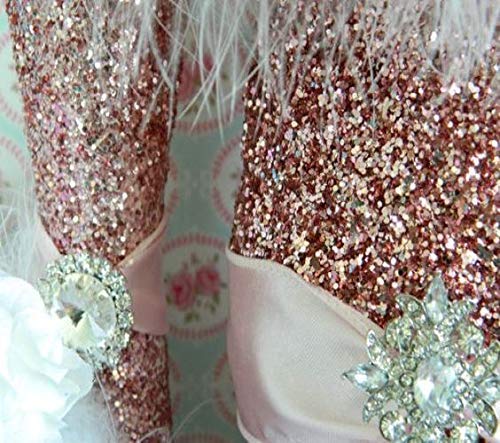 6-Pack White Glitter Candle Holders - Elegant Wedding Centerpiece, Bridal & Baby Shower Decor, Quinceañera Table Decorations with White Candles - Perfect for Romantic Weddings, Birthday Parties & Holiday Home Decor