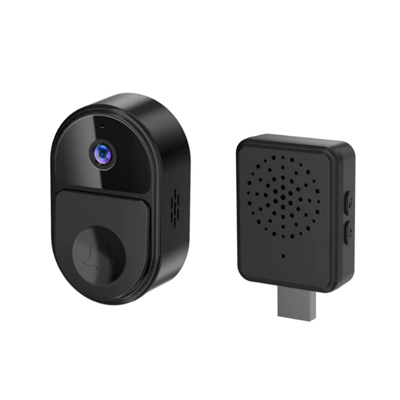 HD Smart Wireless Video Doorbell Camera - 2.4G WiFi Security Camera with Wide Angle Lens, Two-Way Audio & Rechargeable Battery for Home & Apartment Security