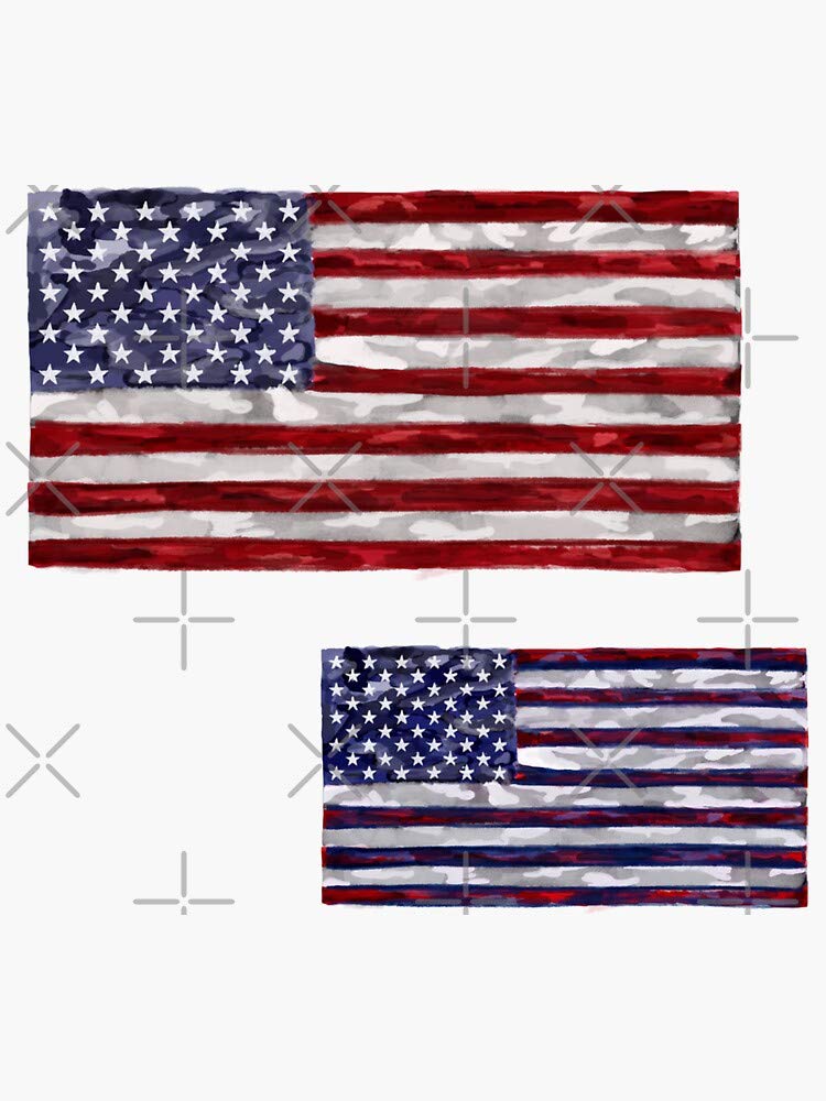 Camo American Flag Stickers - Waterproof Decal Pack for Hydro Flask, Laptop, Skateboard - Patriotic Vinyl Graphics for Water Bottles, Tech Devices & Outdoor Gear
