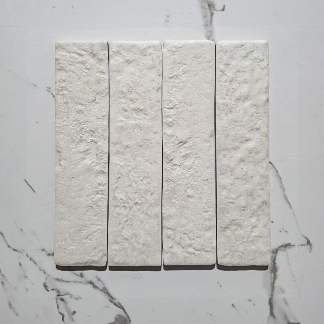 Capri Coral White 60x250 Brick Look Subway Tile - Premium Ceramic Wall Tiles for Kitchen Backsplash, Bathroom & Shower Renovation