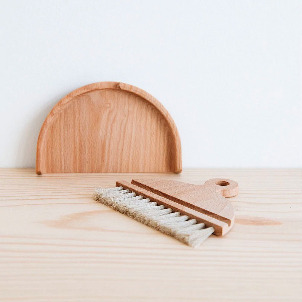 Premium Beech Wood Table Brush & Dustpan Set - Ideal for Kitchen, Dining Room, and Office Cleaning