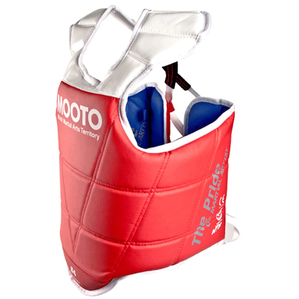 MOOTO Korea Taekwondo Reversible Chest Guard - WTF Approved TKD Protector Gear for MMA & Sparring (Size 5_XL) - Lightweight & Durable Chest Protector for Kids & Adults Training, Competition & Self Defense