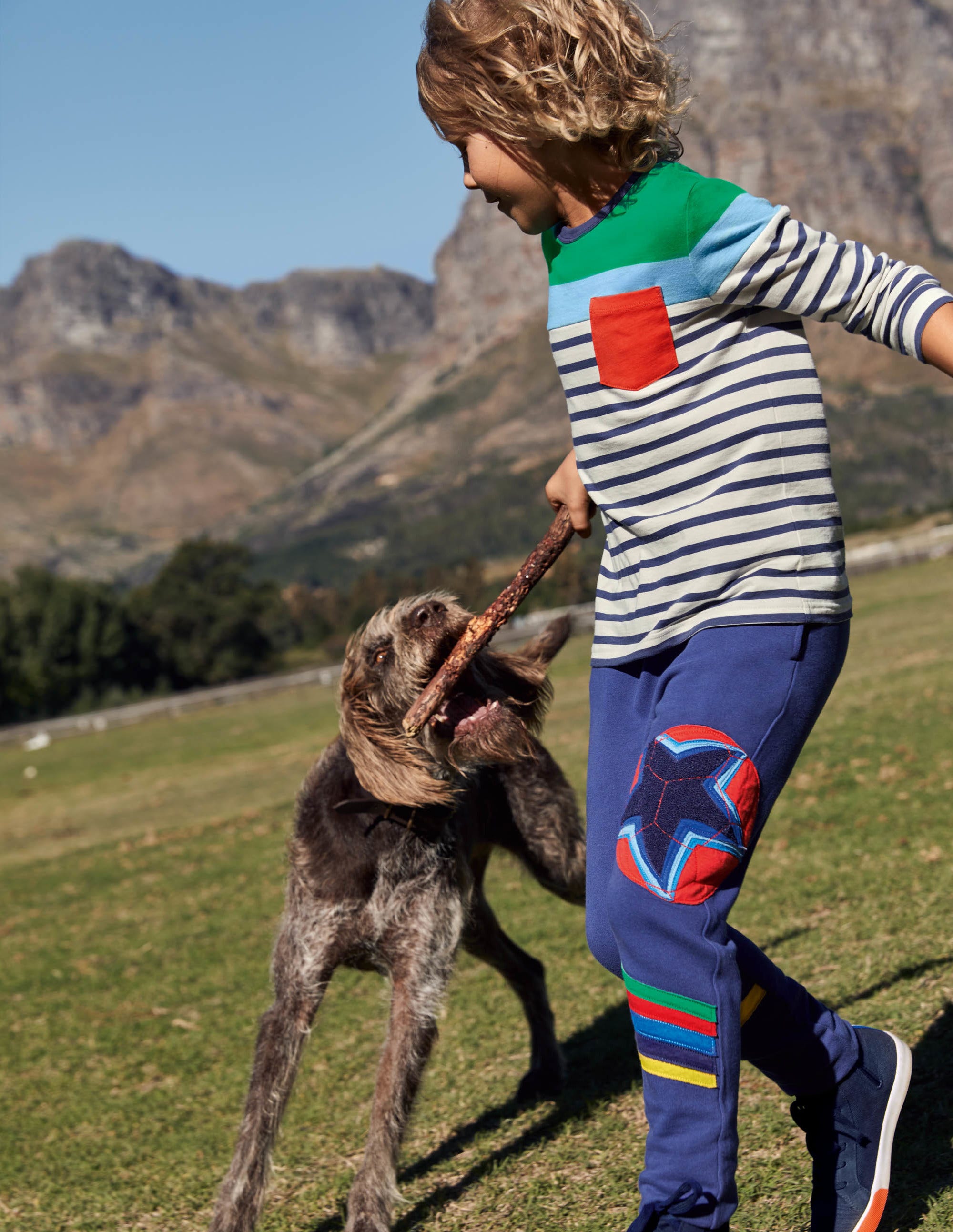 Appliqué Joggers in Starboard Blue - Football Themed Athletic Pants for Men | Perfect for Training, Casual Wear & Game Day Outfits