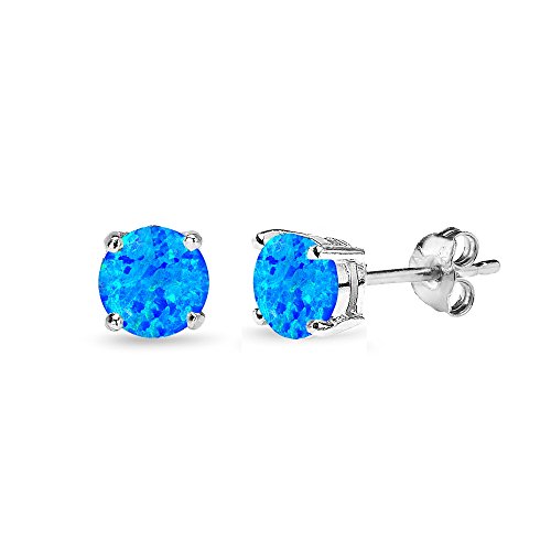 5mm Blue Opal - Silver