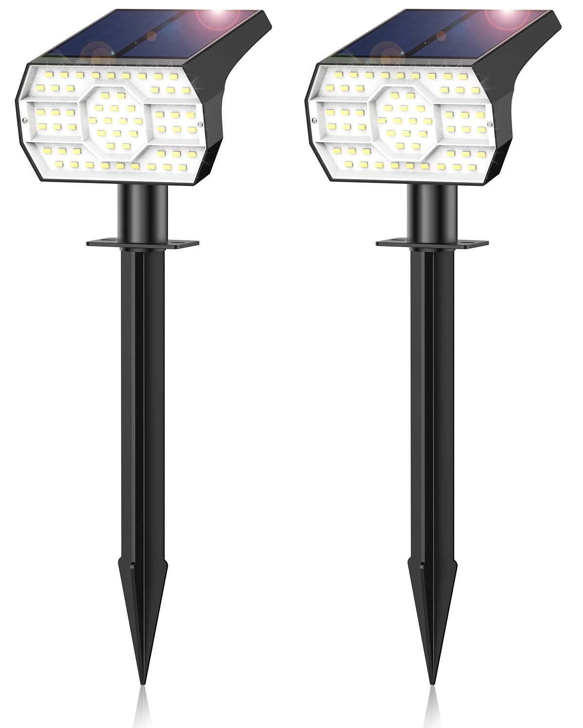 Solar Spot Lights Outdoor - 56 LED Waterproof Garden Lights for Pathway & Wall