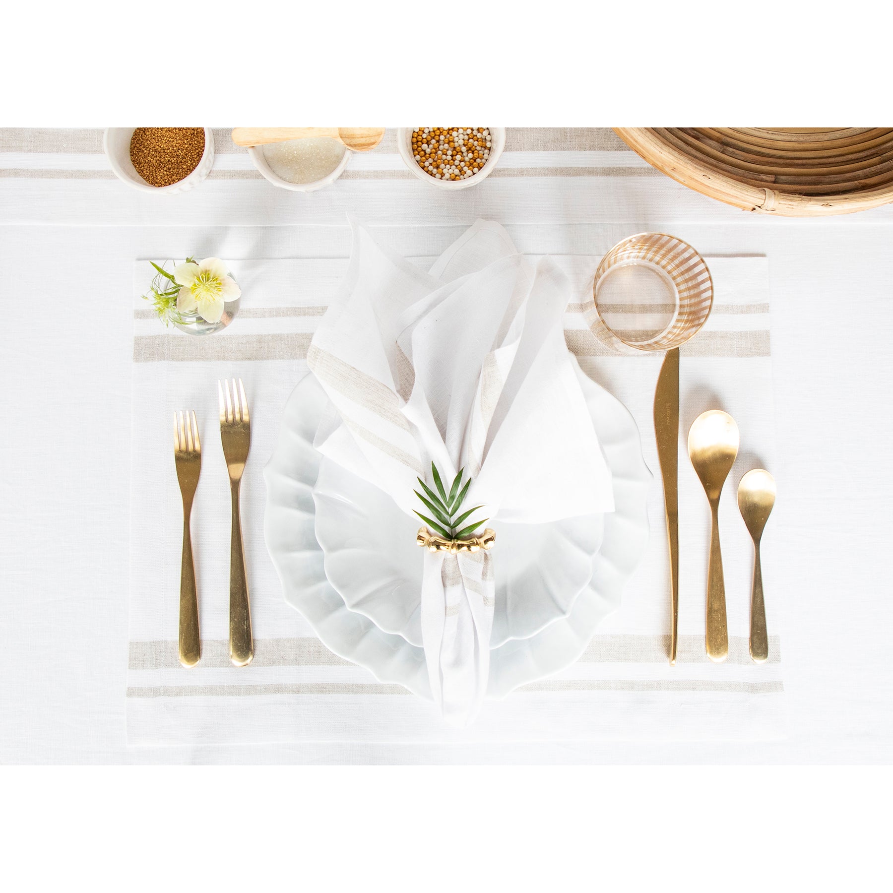 French Striped Cotton Napkins - Premium 12-Pack for Dining, Parties & Home Decor - Elegant Table Linens for Restaurants, Weddings & Everyday Use