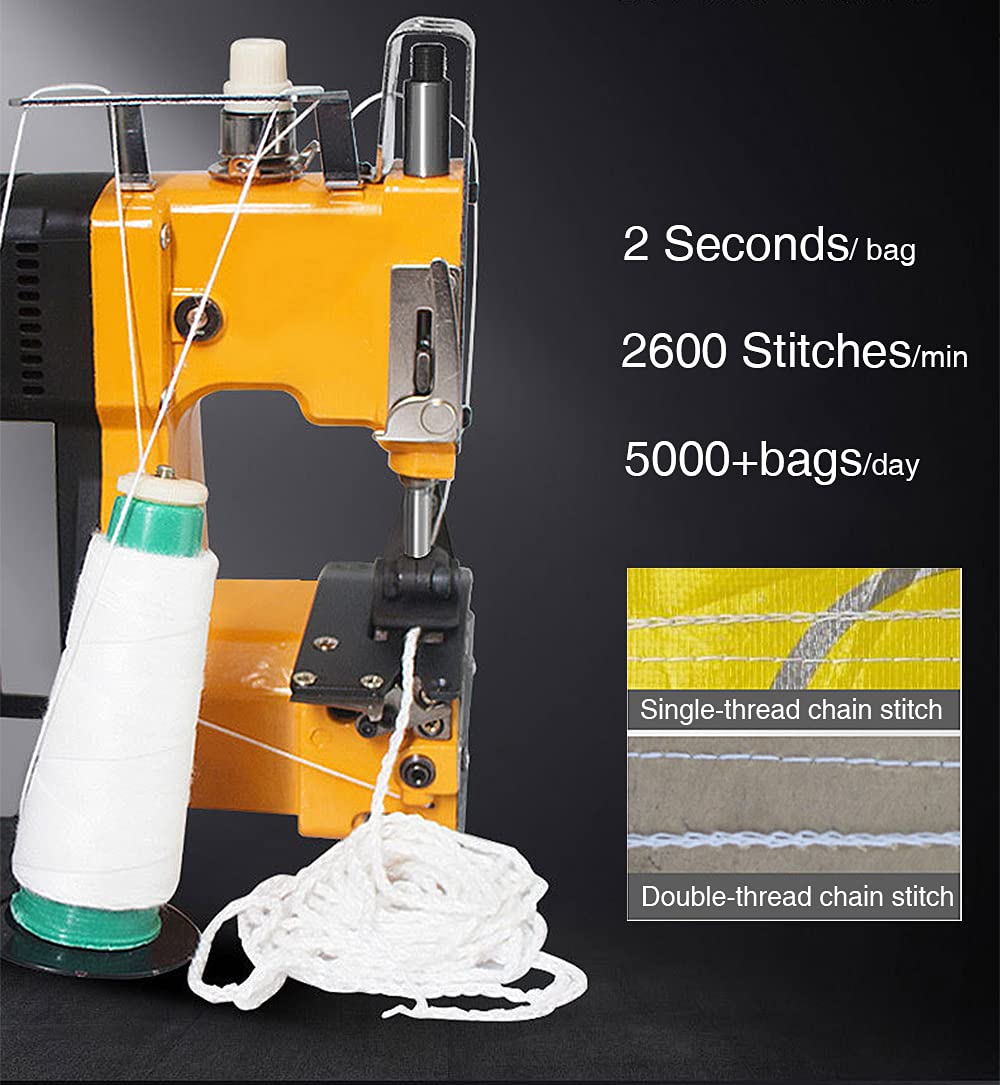 Electric Portable Bag Sewing Machine - Double Thread Automatic Bag Closer for Woven Burlap, PP, Gunny & Kraft Paper Bags | CE Certified | Ideal for Packaging, Agriculture & Industrial Use