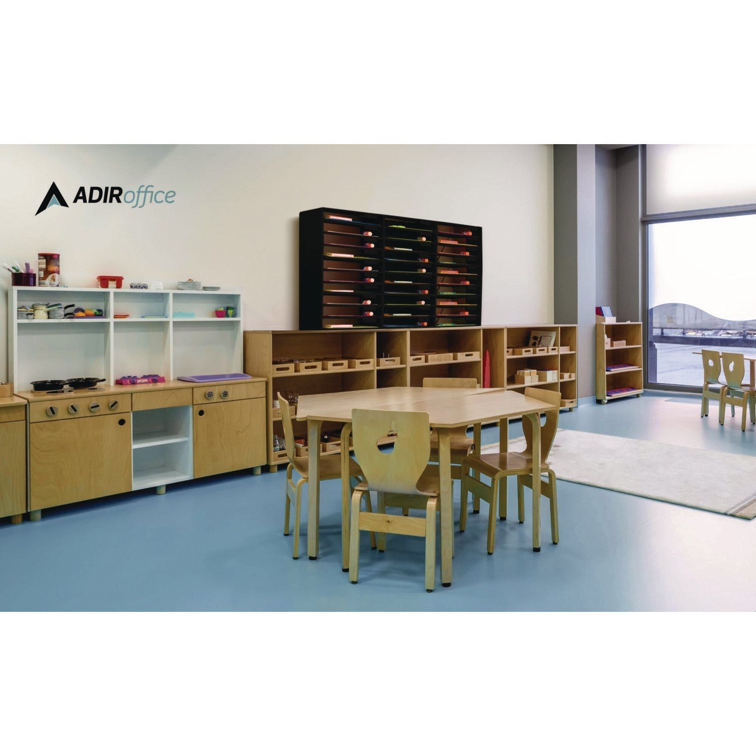 AdirOffice 30-Section Letter Size File Organizer - Black Literature Classroom Organizer (32