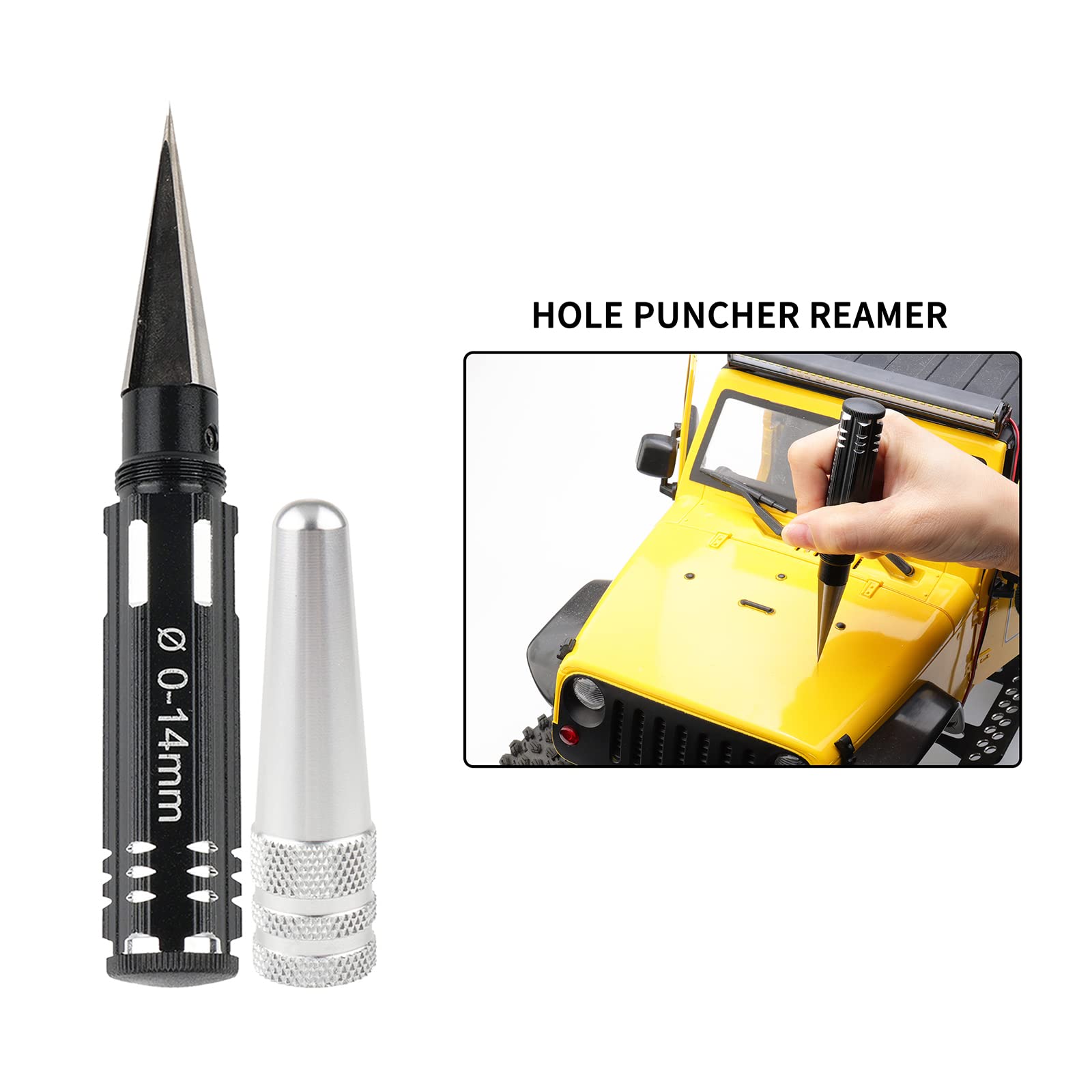 Premium RC DIY Tool Kit - 1 Hole Puncher Reamer, 1 Curved Scissor, 1 Straight Scissor & 48 R Clips Fasteners for RC Body Shell, Car, Truck, Tank & Drone Replacement (51-Piece Set) - Perfect for RC Model Building, Repair & Maintenance