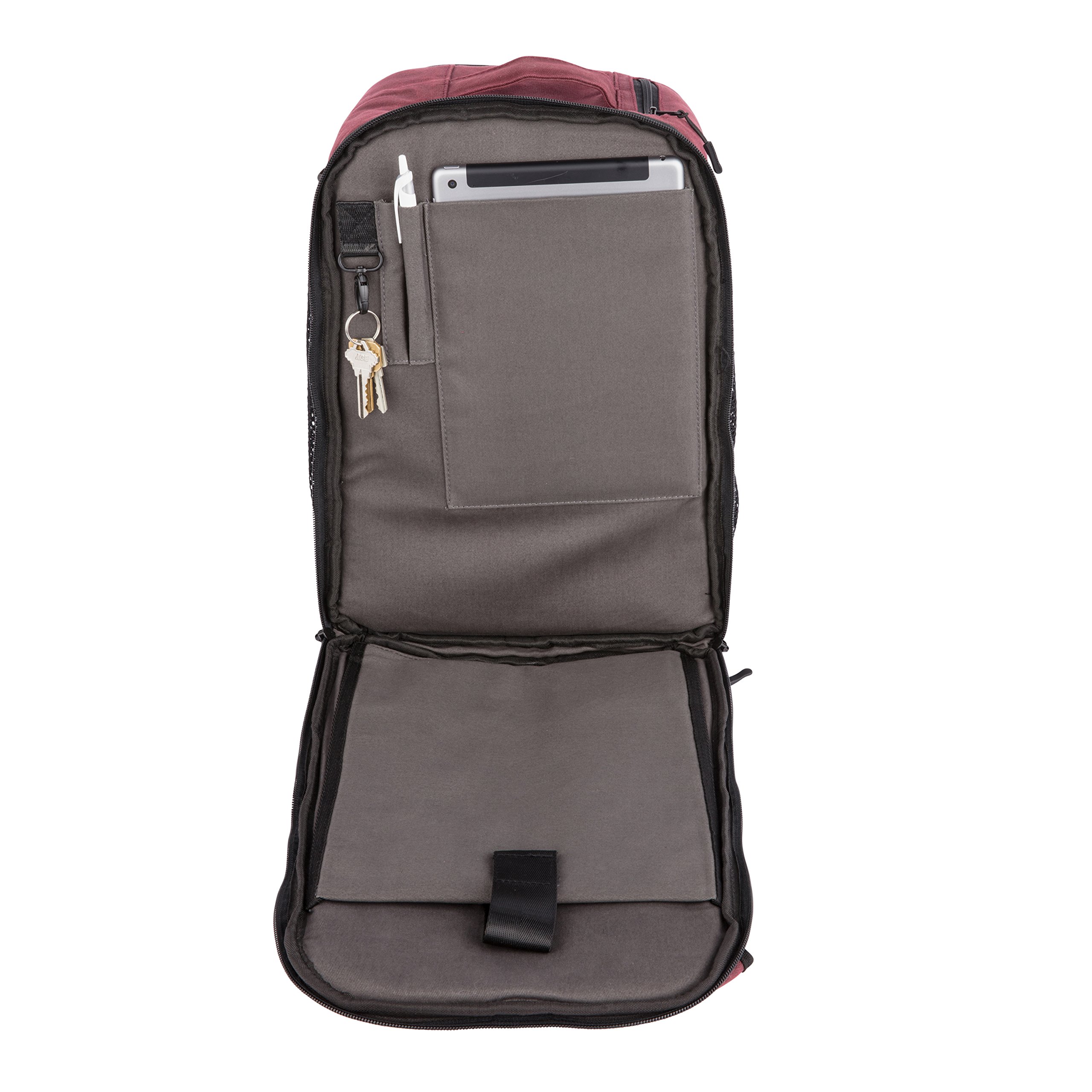 Portion Control Meal Prep Bag with Insulated Cooler & Ice Pack - 3 or 6 Meal Insulated Lunch Box System (Black Backpack or Maroon Waxed Canvas) - Perfect for Office, Gym, Camping & Outdoor Activities