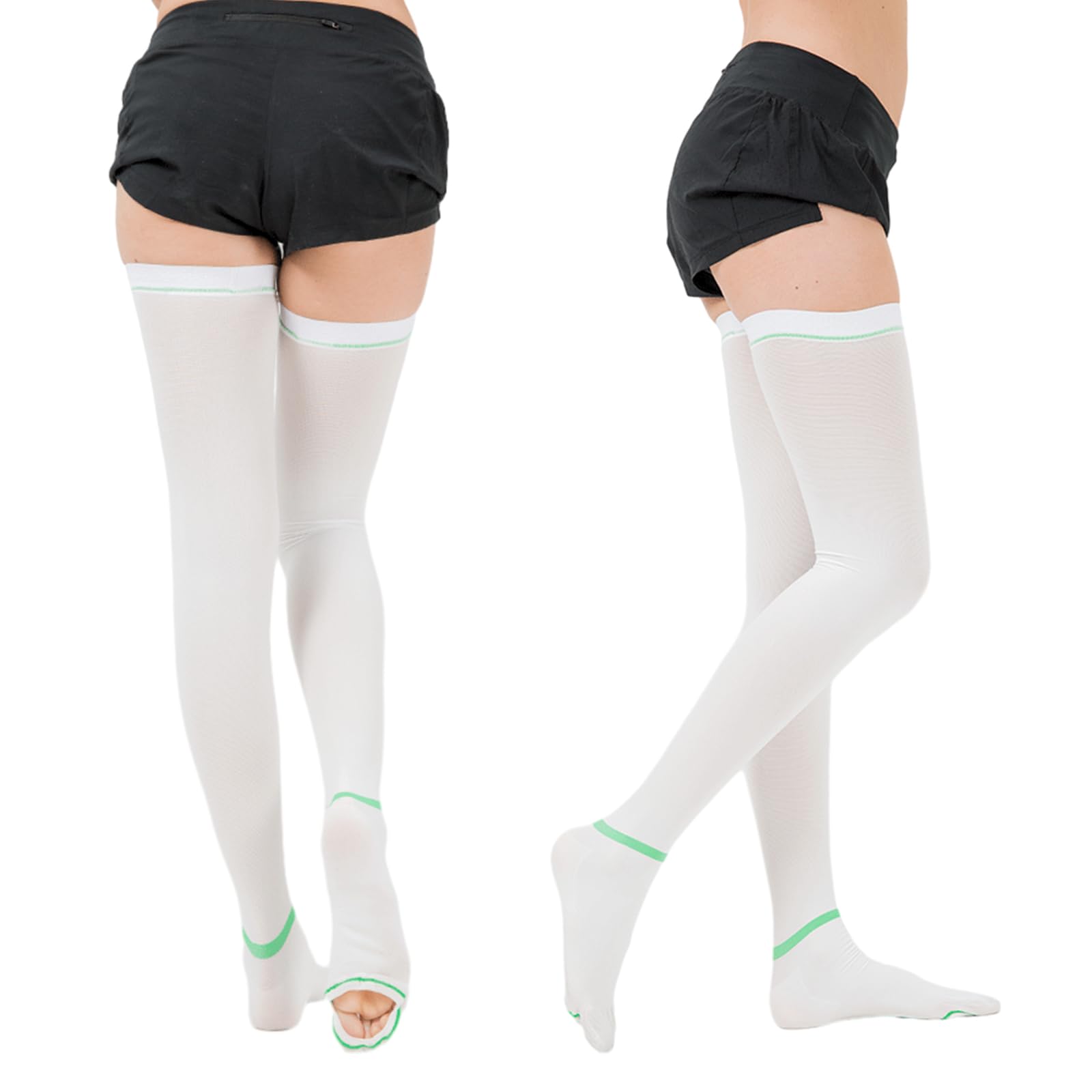 Ted Hose Compression Stockings 15-20 mmHg - Anti-Embolism Thigh High Compression Socks for Women & Men with Inspection Toe Hole - Medical Support for Varicose Veins, Post-Surgery Recovery & Long Flights