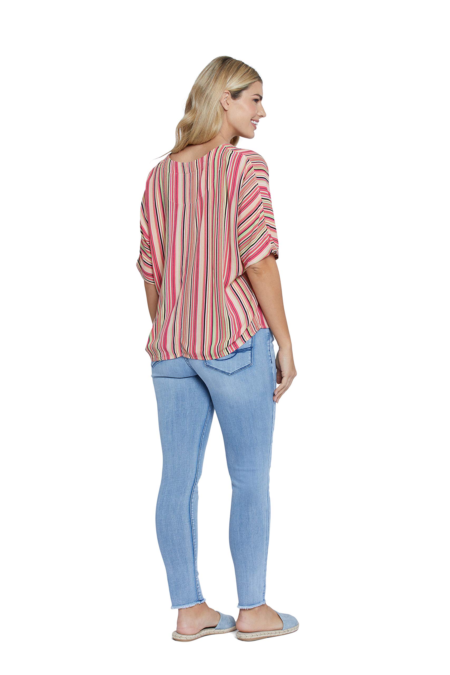 Seven7 Women's Short Sleeve Button Down Tie Front Blouse - Casual Office Wear & Summer Outfits