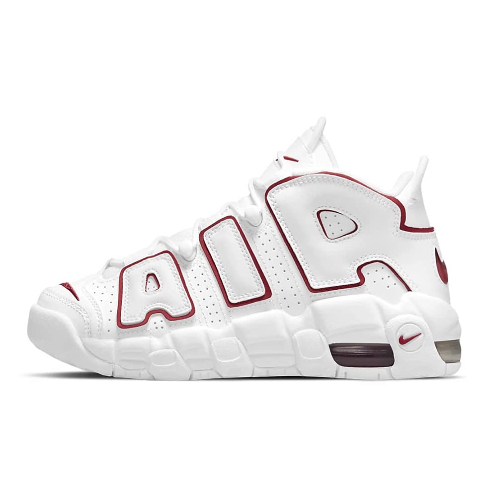 Nike Air More Uptempo White Varsity Red Basketball Shoes for Kids - GS Grade School Size - Perfect for School, Sports & Casual Wear