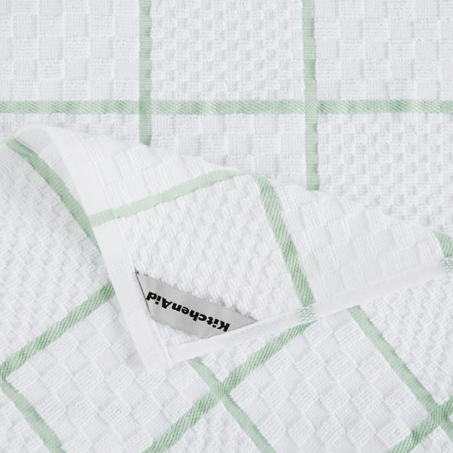 KITCHENAID Heat Resistant Quilted Cotton Terry Cloth Oven Mitt & Pot Holder Set (4-Piece) - 16