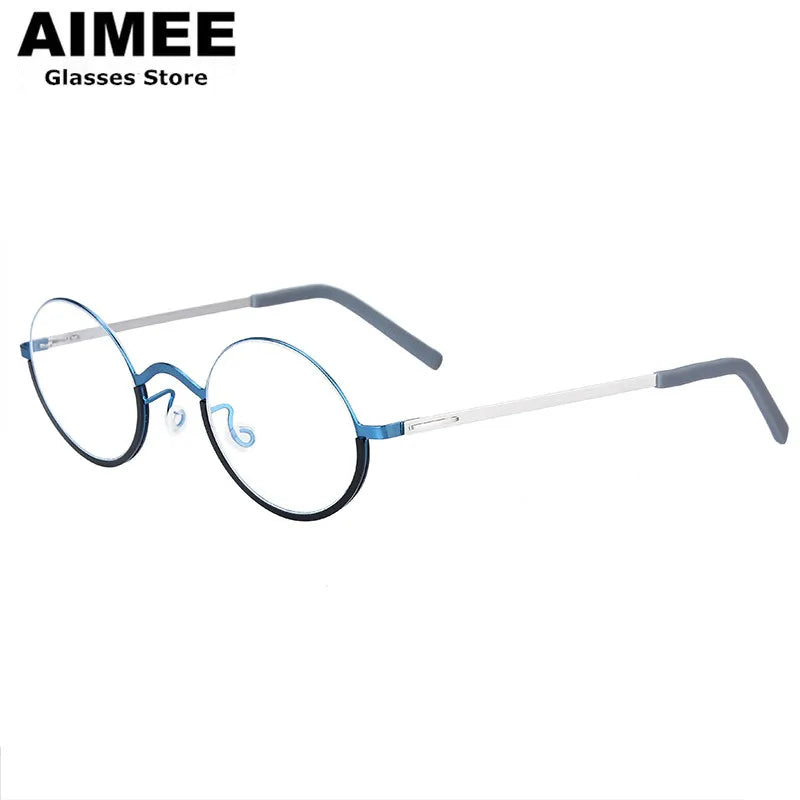 Aimee Women's Full Rim Oval Screwless Titanium Eyeglasses 198801 - Lightweight & Durable Eyewear for Work, Reading & Fashion