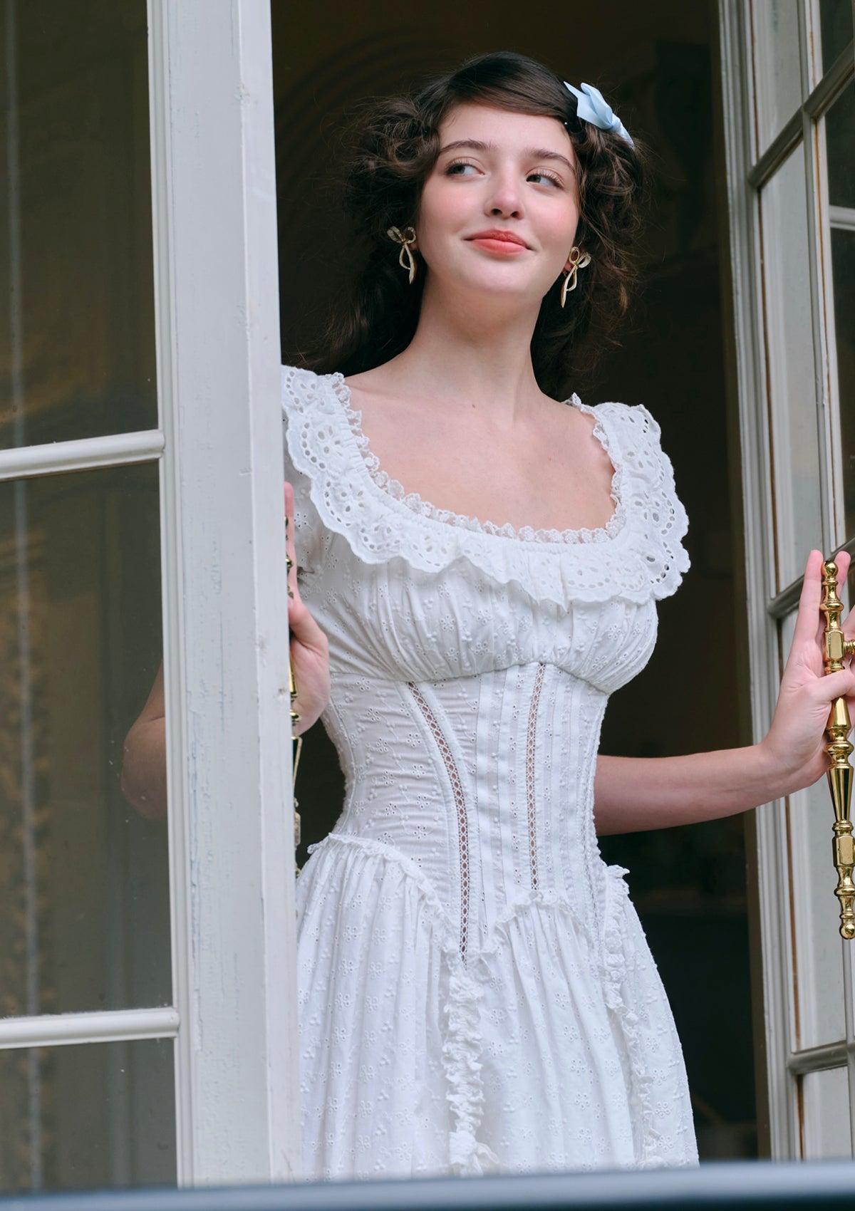 Elegant Little Jasmine Corset Dress for Women - Vintage Lace Up Bustier Top with Floral Embroidery | Perfect for Weddings, Date Nights, and Special Occasions