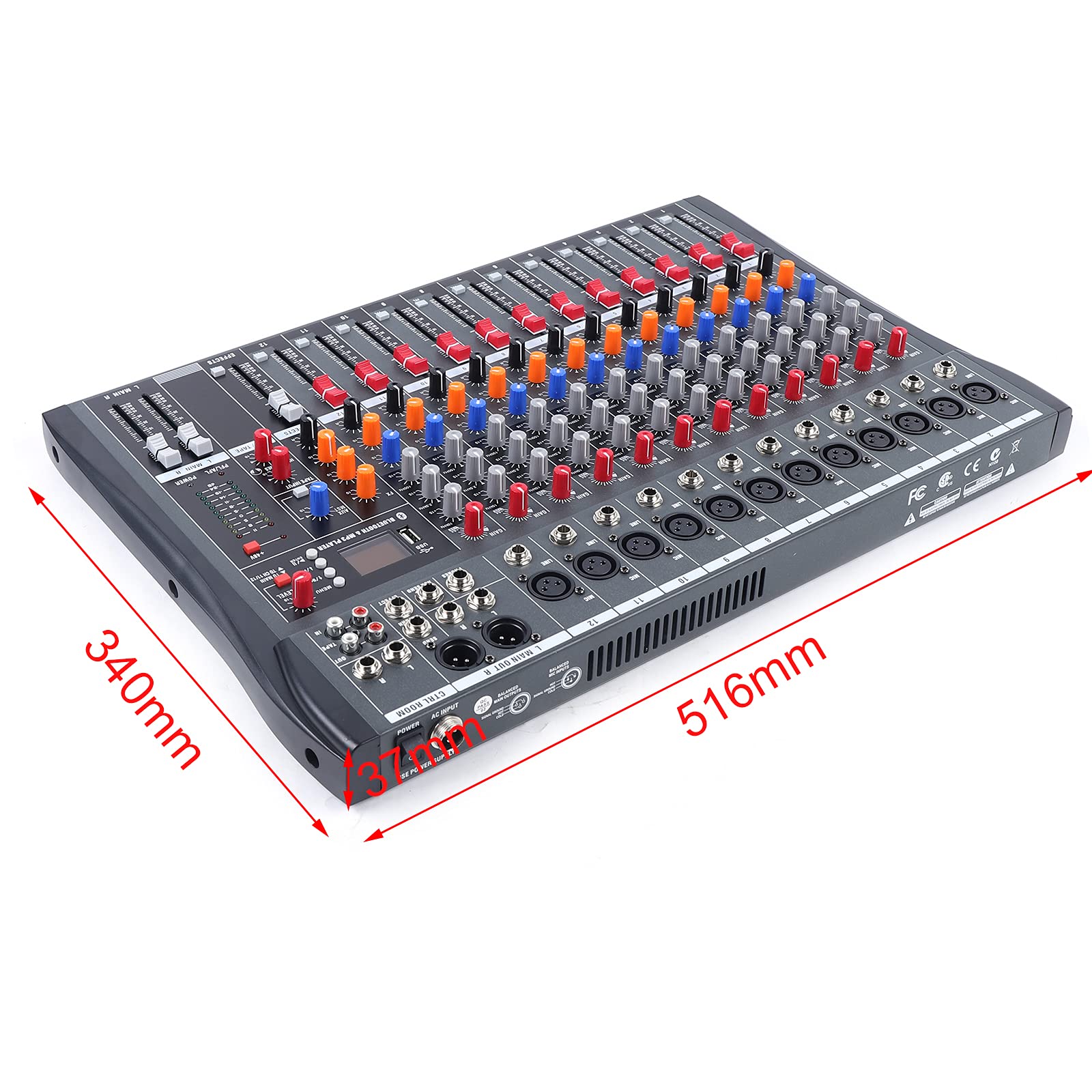 12-Channel Professional Audio Mixer with USB Interface - Powered Sound Board for Live Performances, Home Studio Recording & Podcasting | Perfect for DJs, Musicians & Content Creators