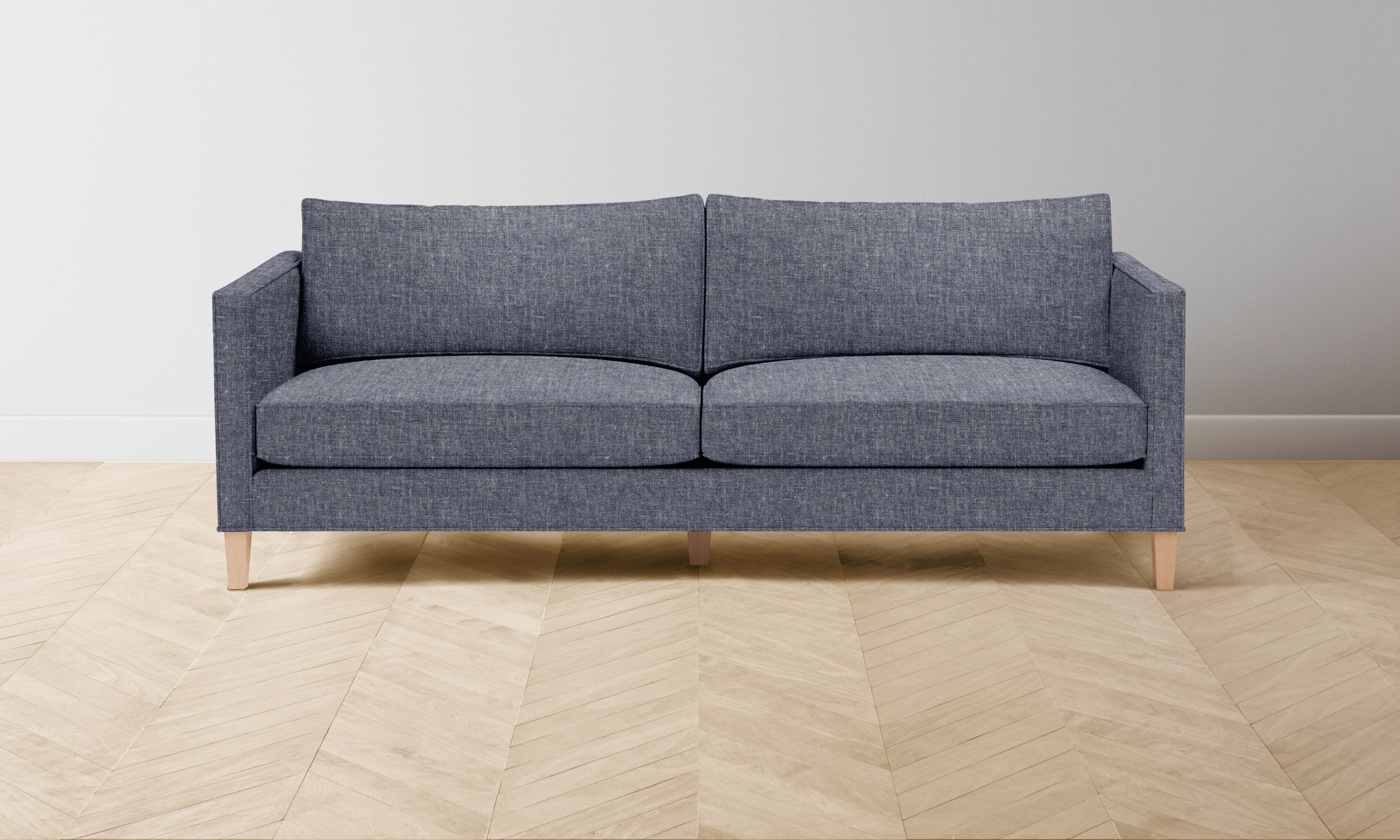 Premium Crosby Sectional Sofa - Heritage Belgian Linen Upholstery in Lake Blue | Modern Living Room Furniture for Relaxation & Entertaining