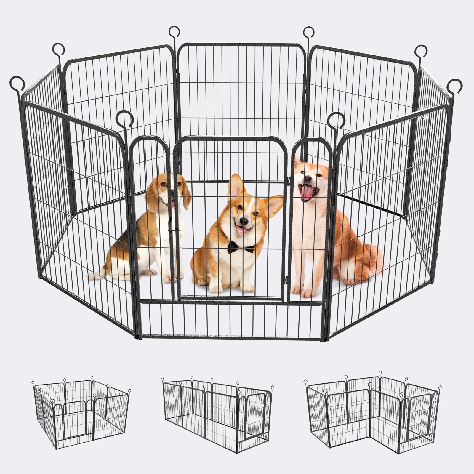 Heavy Duty 8-Panel Dog Playpen with Door - 32