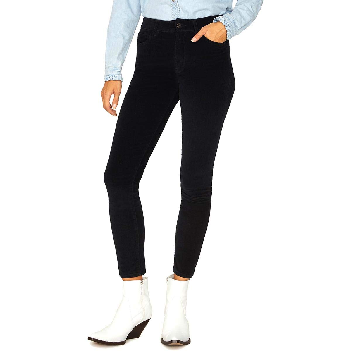 Sanctuary Women's Corduroy Skinny Jeans - Mid-Rise, Black Size 28 | Comfortable Stretch Denim Pants for Casual Wear & Everyday Outfits