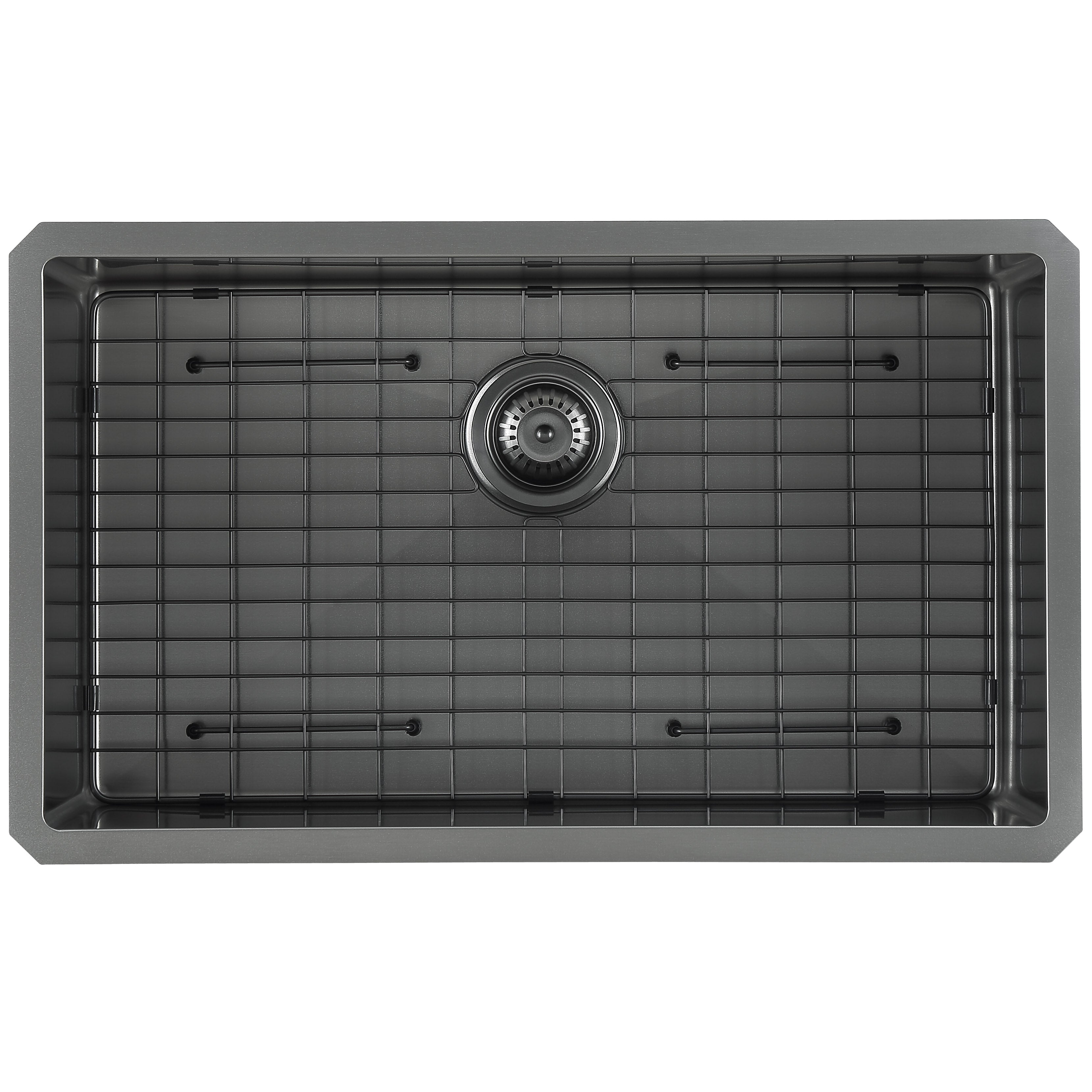 Prestige Series 30-Inch Undermount Single Bowl Stainless Steel Kitchen Sink with Grid & Strainer - Gunmetal PVD Nano Coating for Modern Kitchens & Restaurant Use