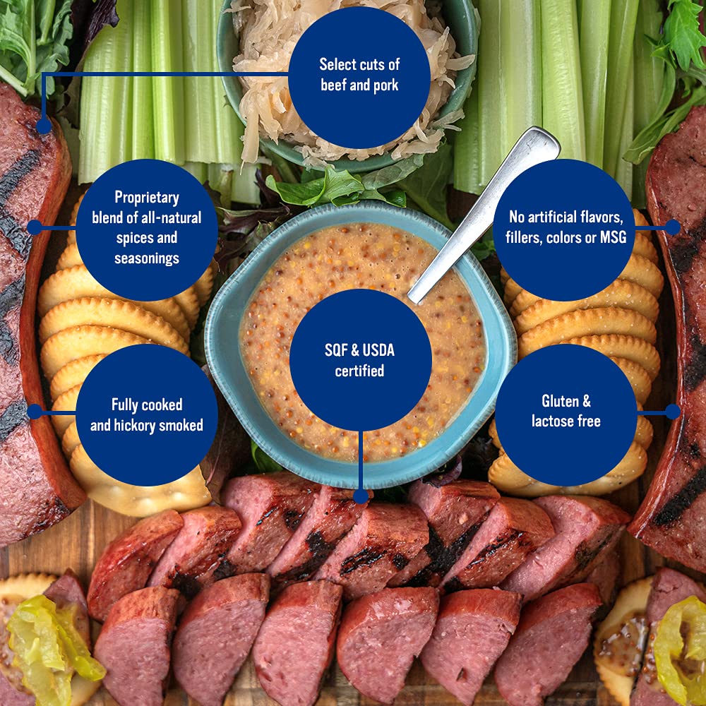 Berks Plain & Garlic Ring Bologna Variety Pack - 2 Pack (16 oz Each) | Premium Sausage for Sandwiches, Charcuterie Boards & Snacking | Perfect for Picnics, Parties & Quick Meals