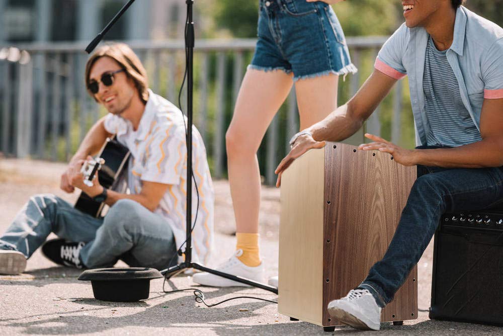 EastRock Full Size Cajon Drum - Wooden Percussion Box Drum with Internal Guitar Strings for Beginners & Professionals | Perfect for Live Performances, Studio Recording & Music Therapy