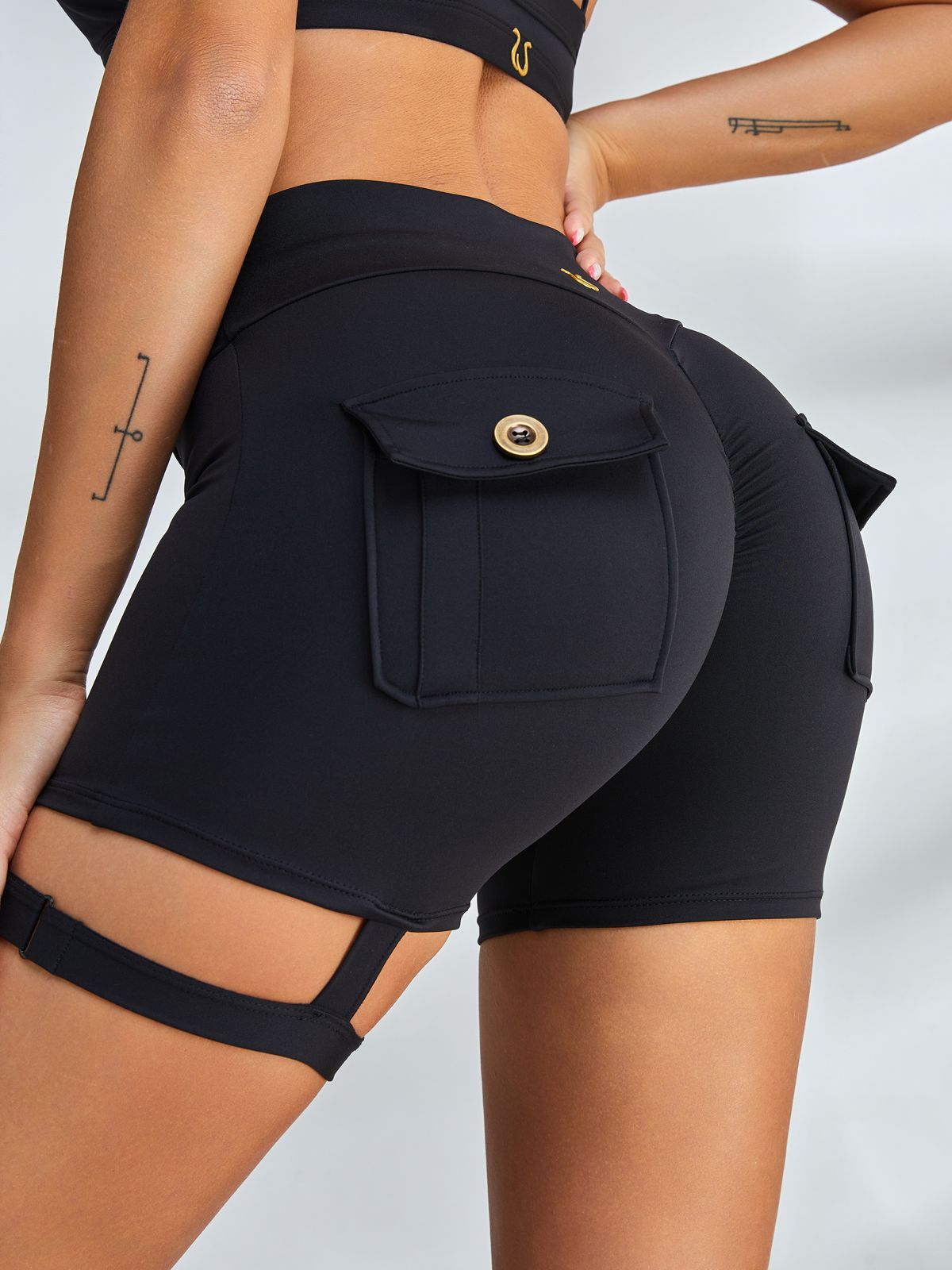 ZASUWA Women's High Waisted Scrunch Butt Lifting Workout Shorts - Sexy Mesh Cut Out Design, Spandex Gym Shorts for Running, Yoga & Fitness
