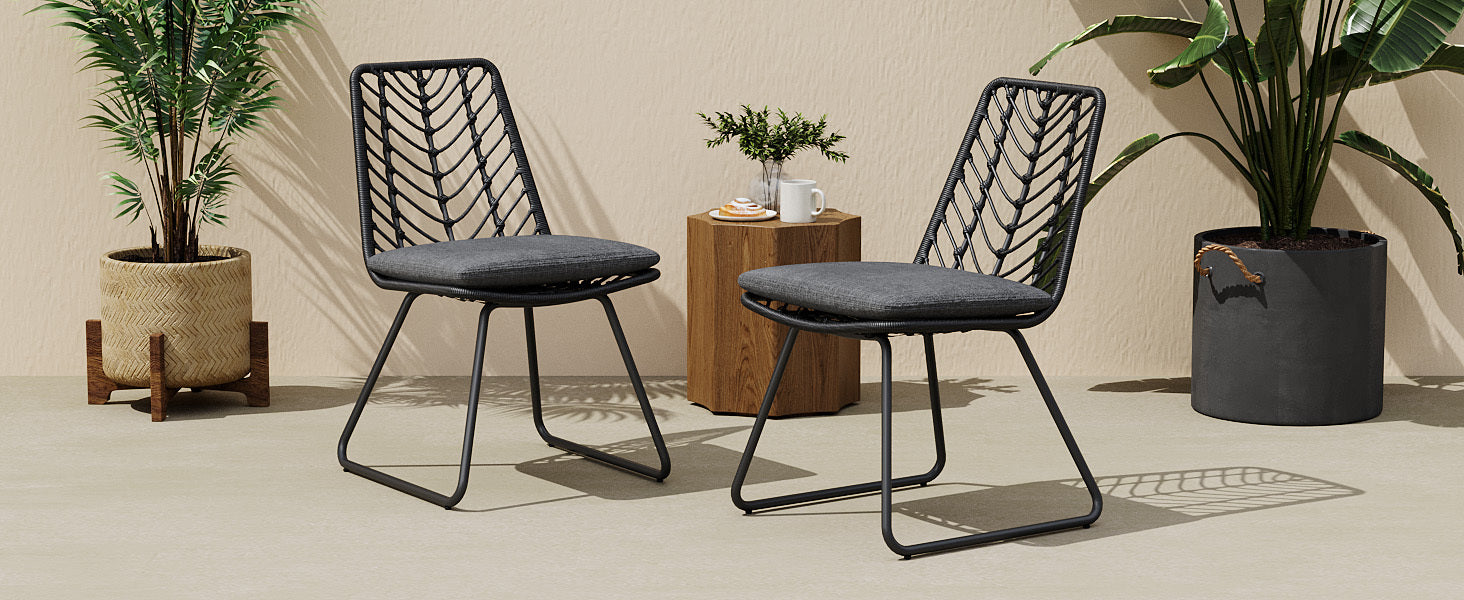 DEJA CHAIR Set of 2 with Cushions - Modern Gray Accent Chairs for Living Room, Bedroom, or Office - Comfortable Lounge Seating for Home Decor
