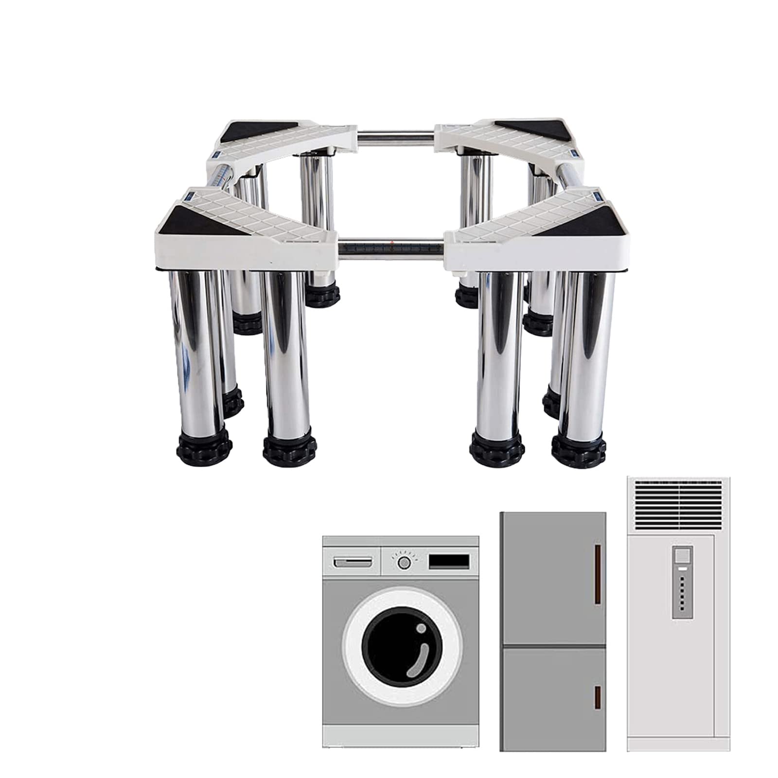 FDCQDL Anti-Vibration Washing Machine Pedestal - 12 Sturdy Legs, 20cm Height, Supports Up to 660 lbs - Perfect for Laundry Rooms & Small Appliances (Fast 3-5 Day Delivery) | Reduce Noise & Stabilize Your Washer, Dryer, or Mini Fridge