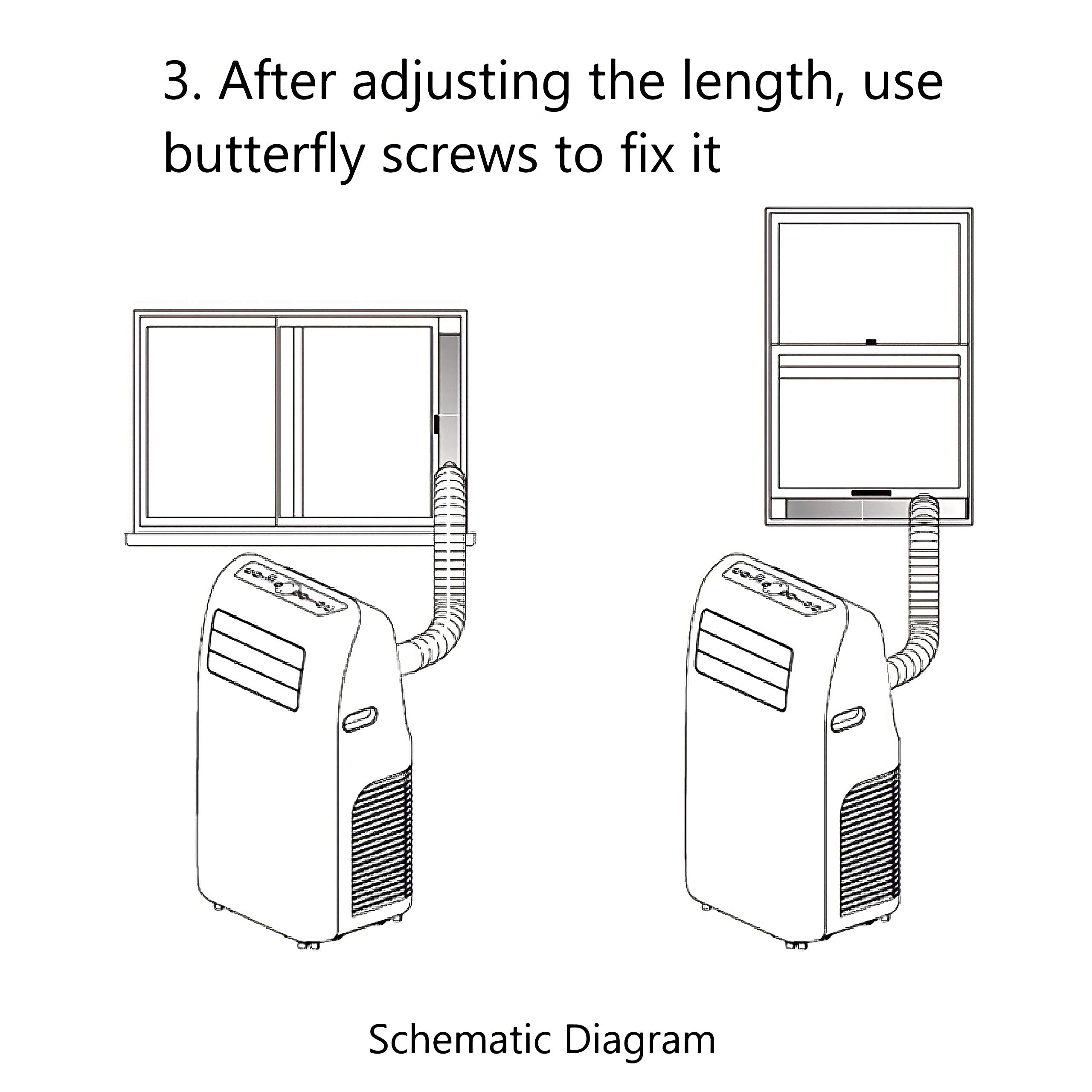 2PCS Adjustable Portable Air Conditioner Window Vent Kit - Up to 43.3 Inch Length, AC Window Seal Plate & Slide Kit for Efficient Cooling | Perfect for Apartments, Bedrooms, Home & Office Use | Easy Installation & Energy Saving Solution