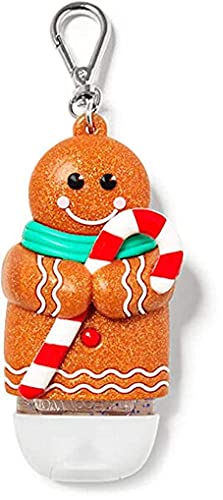 Bath & Body Works Gingerbread Man Hand Sanitizer Holder - Portable Hand Gel Carrier for Purse, Car & Travel - Holiday Gift Idea