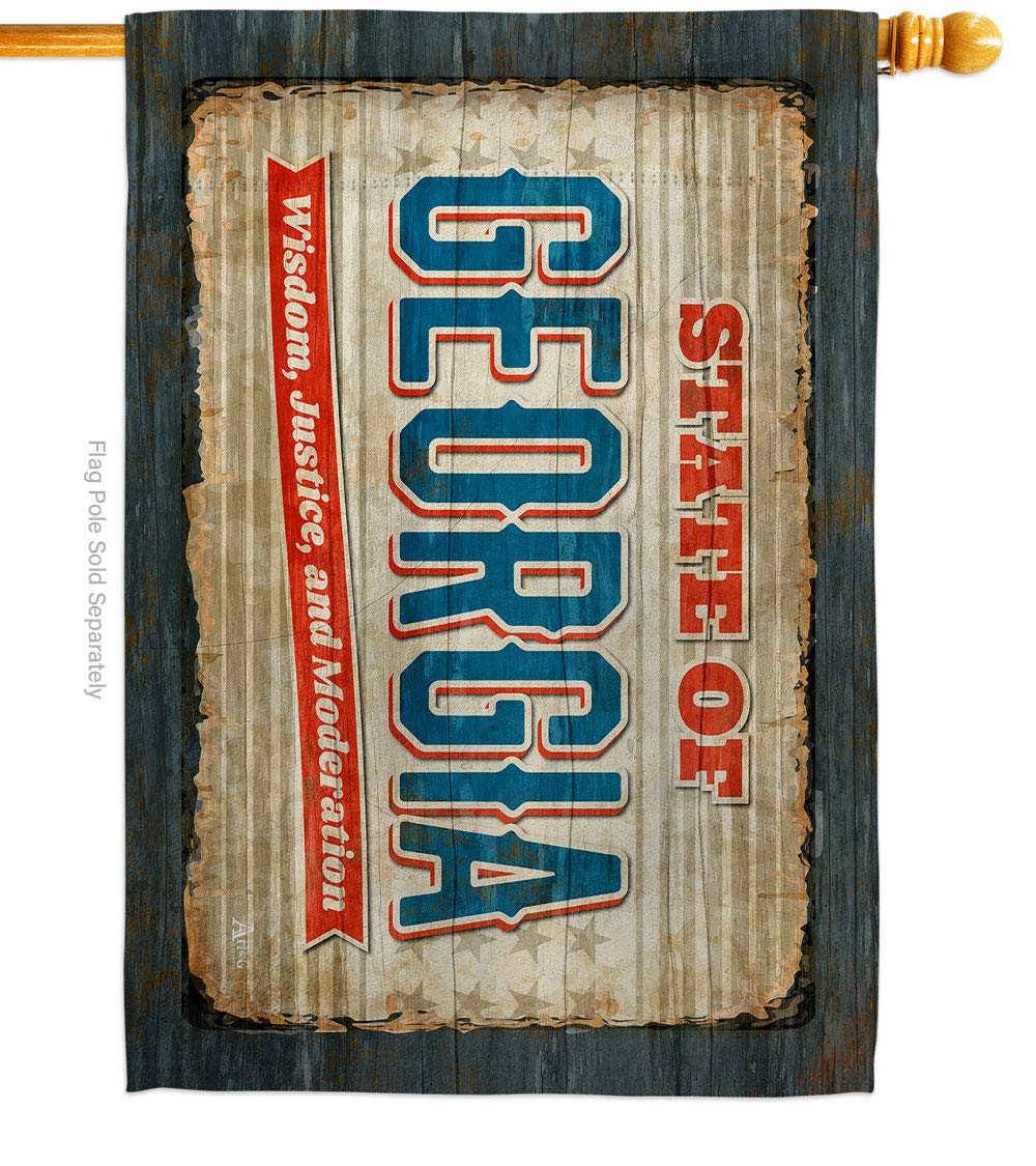Americana Home & Garden Georgia Vintage House Flag - Double-Sided USA Made State Banner for Yard, Garden & Porch Decor - Perfect for Southern Pride, Regional States Display & Patriotic Gift Giving