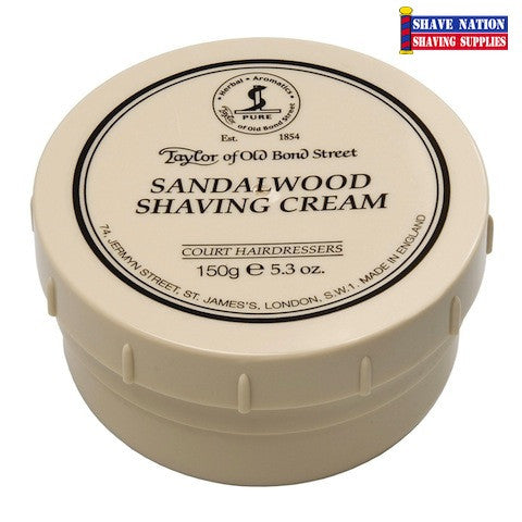 Taylor of Old Bond Street Sandalwood Shaving Cream for Men - Luxury Traditional Wet Shaving Cream with Natural Ingredients - Perfect for Sensitive Skin & Close Shaves - Ideal for Grooming Kits & Gift Sets