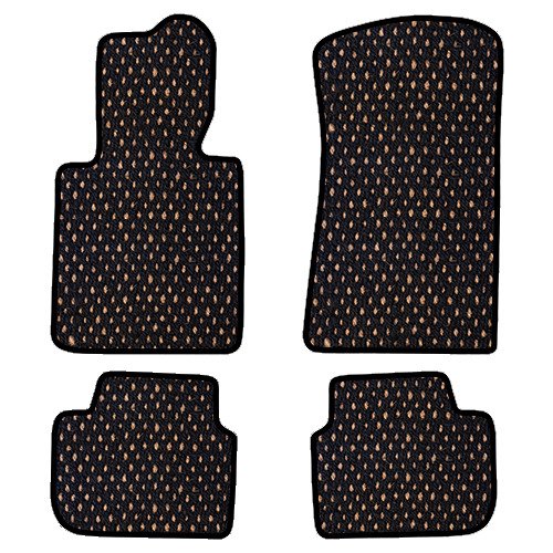 Custom Fit Handmade USA Coco Mats for Cars - Black Natural Dot 4-Piece Set (Front & Rear) | Eco-Friendly, Durable Floor Mats for Any Vehicle Make/Model | Perfect for Daily Commute, Road Trips & Car Protection