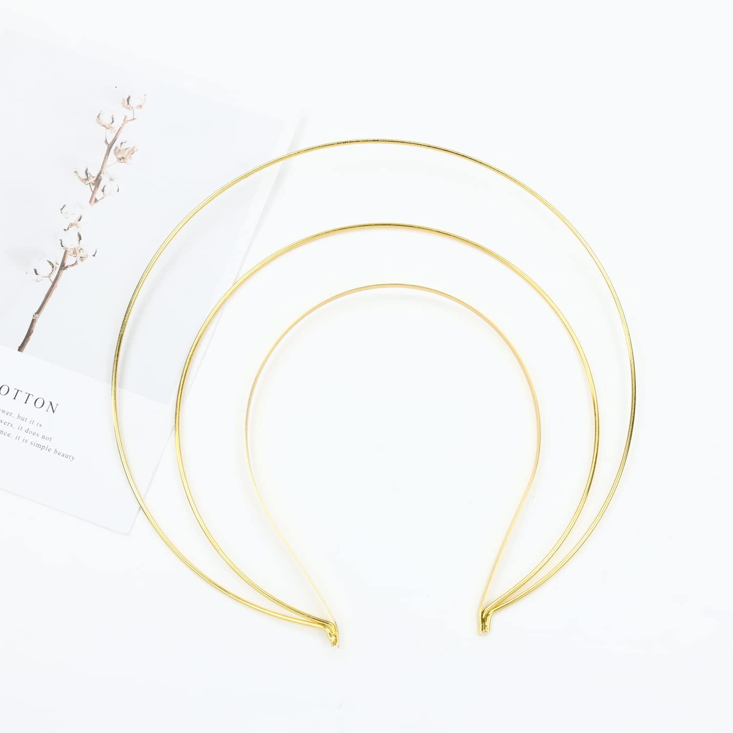 Gold Metal Queen Goddess Angel Halo Crown Headband - 6 Pack of 3 Layer Tiara Hair Hoops for DIY Crafts, Costume Parties, Cosplay & Wedding Accessories - Perfect for Halloween, Bridal Showers, Pageants and Themed Events