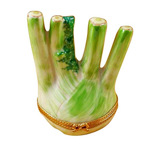 French Limoges Porcelain Fennel Figurine Box - Hand-Painted Collectible Gift for Home Decor, Jewelry Storage & Special Occasions