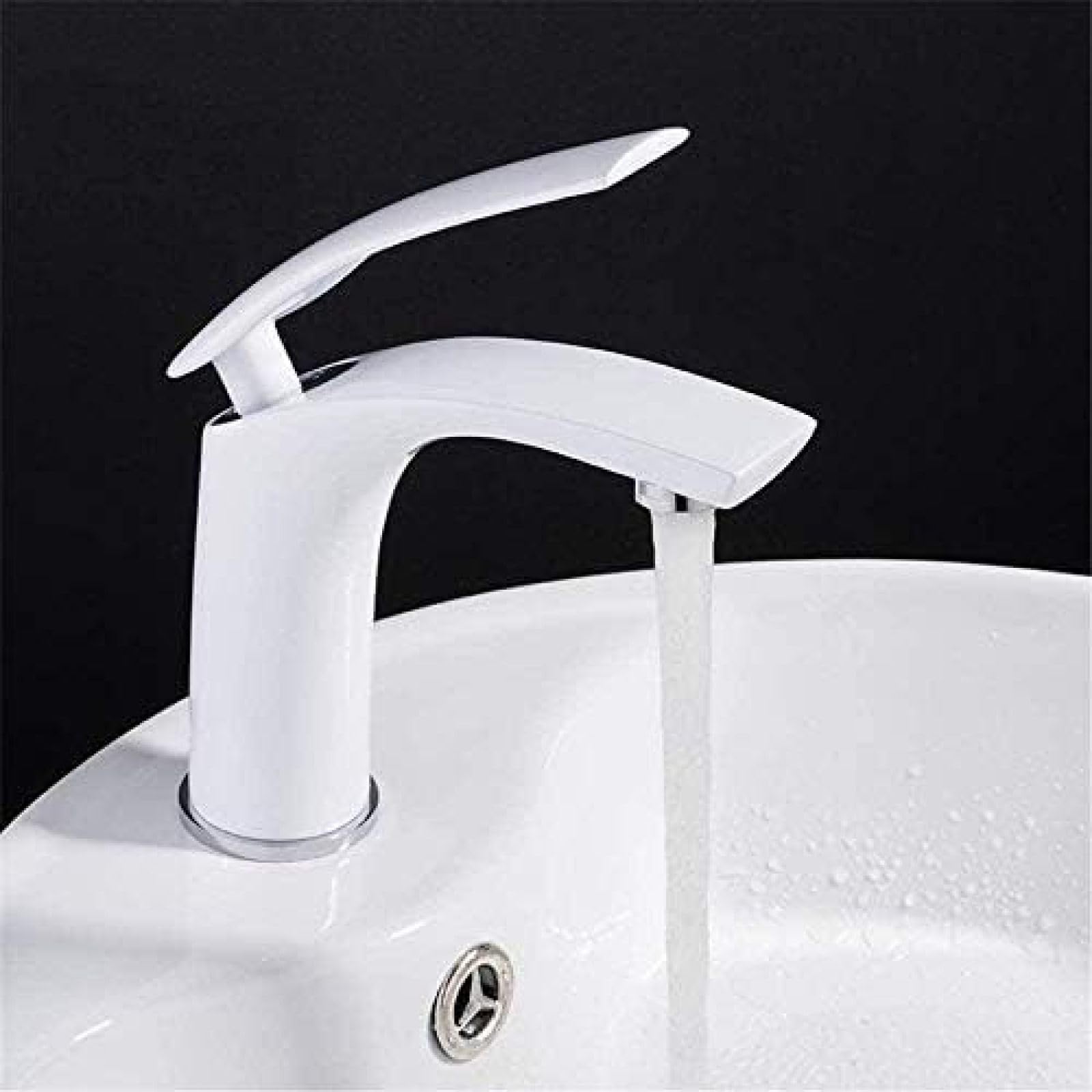 CRJUS Premium White Brass Kitchen Faucet - Hot and Cold Water Mixer Tap with Solid Brass Construction for Bathroom & Lavatory Sink - Perfect for Modern Home, Restaurant, and Commercial Use