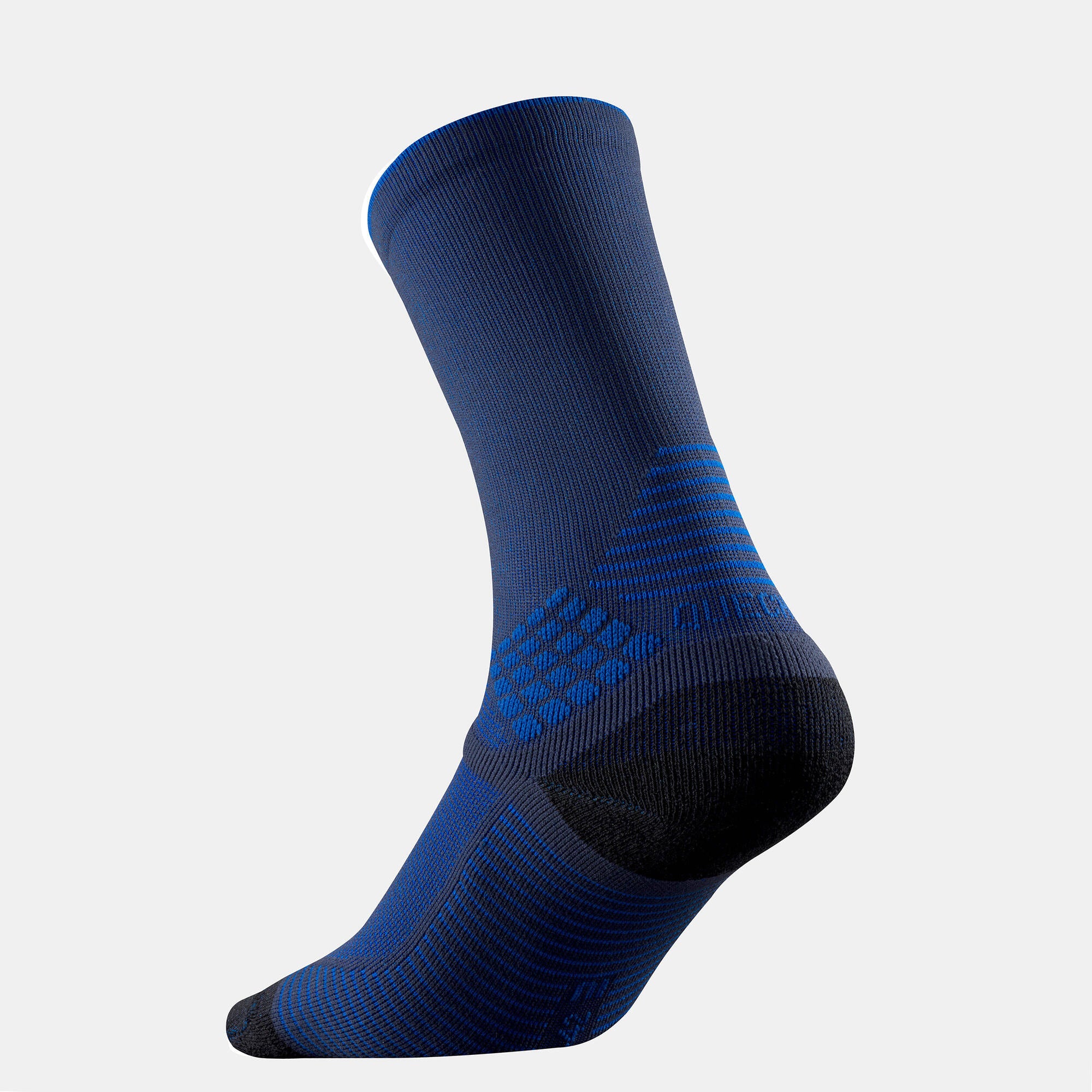 Quechua Hike 500 High Black Hiking Socks - 2 Pairs for Men & Women - Moisture Wicking & Cushioned for Outdoor Trekking, Camping & Mountain Climbing