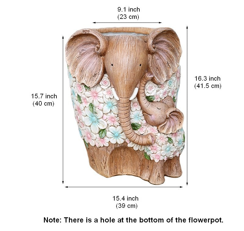 Stylish Elephant Flower Pot - Modern Garden Planter, Unique Animal Statue for Outdoor Decor, Resin Garden Sculpture - Perfect for Patio, Villa & Backyard Gardening Decorations