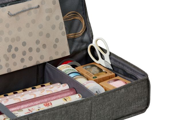 Colorful Gift Wrap & Craft Storage Tote Organizer - Perfect for Holiday Wrapping, DIY Projects & Home Organization (Multiple Colors)