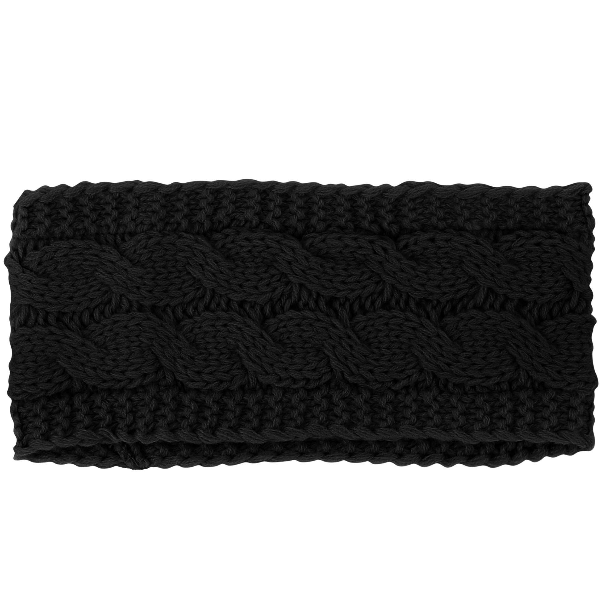 LUTHER PIKE SEATTLE Women's Winter Ear Warmer Headband - Soft Fleece Lined, Adjustable, Black - Perfect for Skiing, Running & Cold Weather Activities