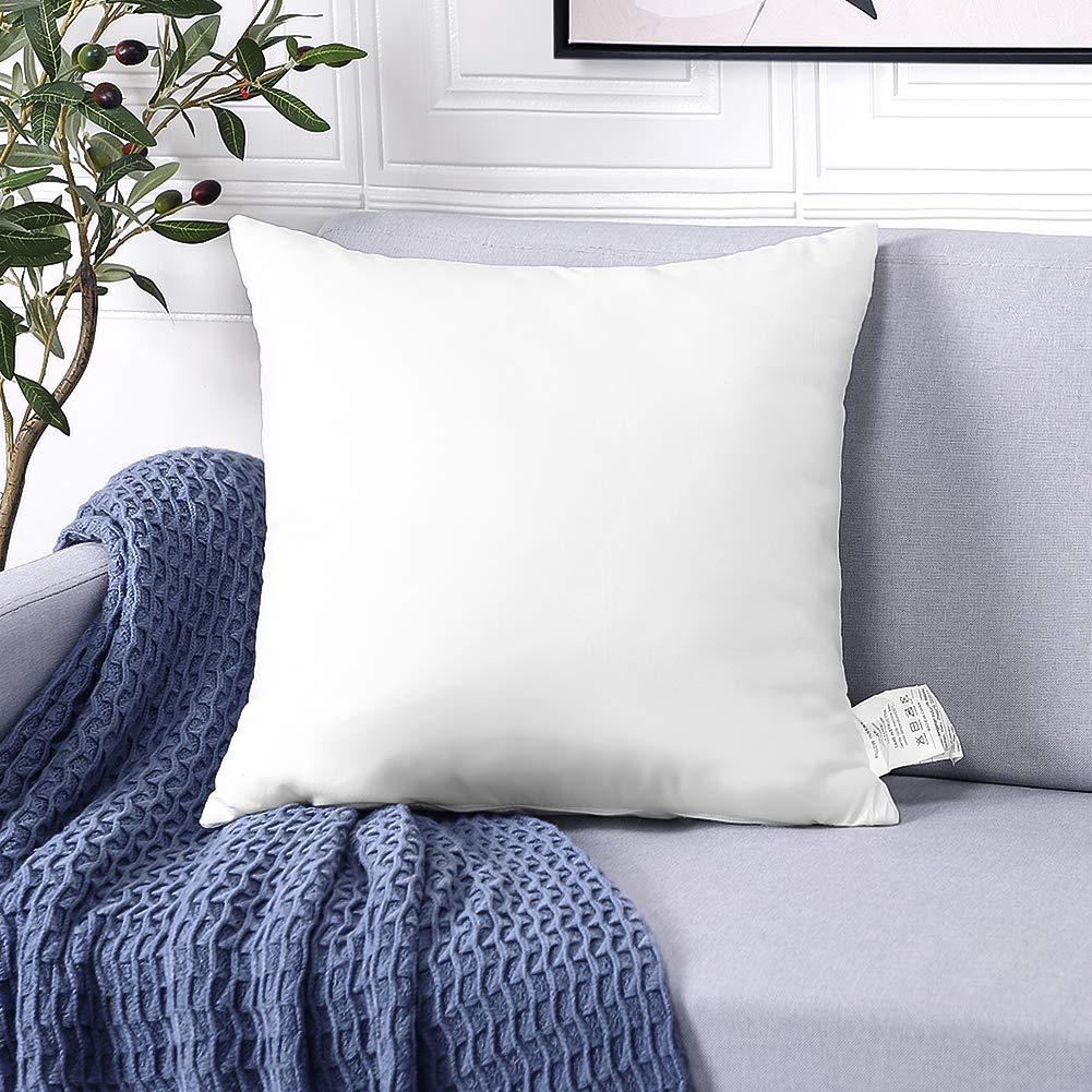 OTOSTAR 18x18 Inch Square Throw Pillow Inserts, Set of 4 - Premium Couch, Sofa & Bed Cushion Stuffer - Soft White Decorative Pillow Forms for Living Room, Bedroom & Home Decor