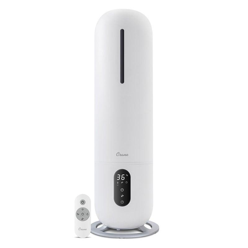 Crane 2 Gallon Ultrasonic Cool Mist Humidifier with UVA Germicidal Light - Filter Free, Quiet Operation for Bedroom, Nursery & Office - White