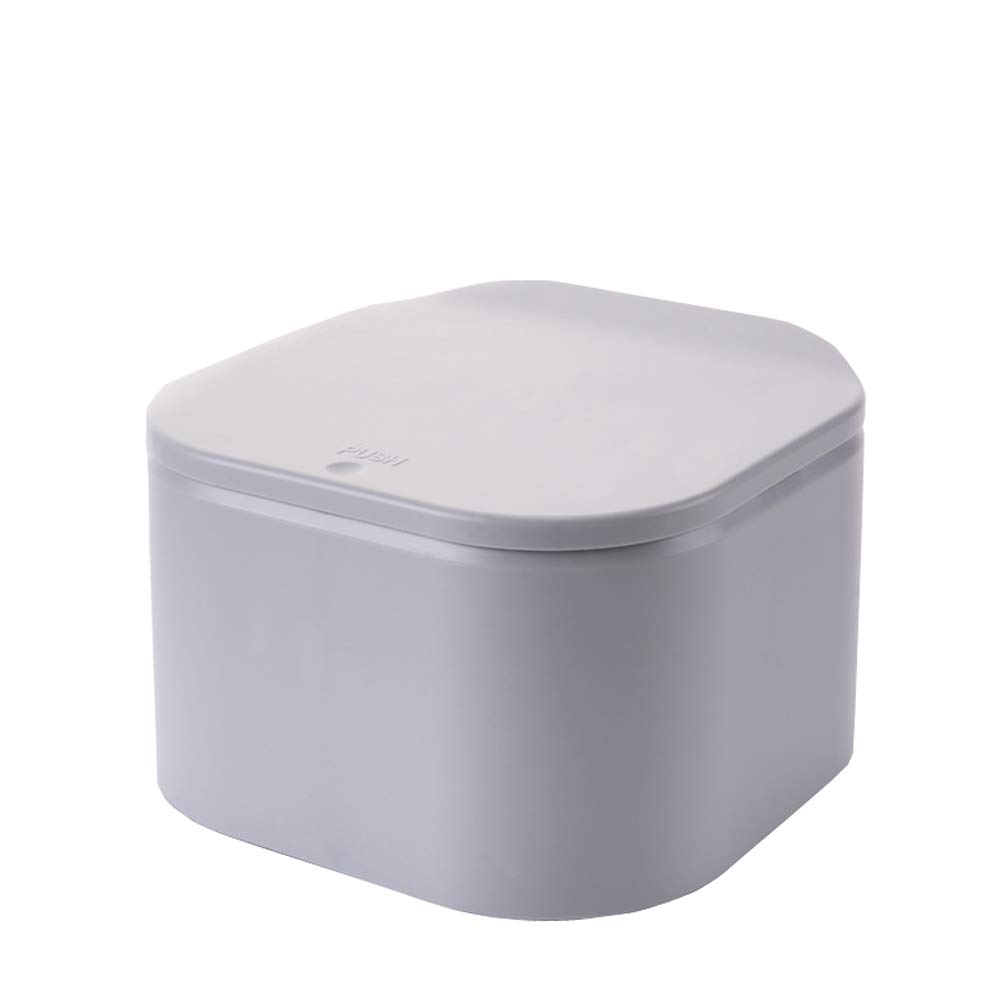 Hflove Mini Plastic Countertop Trash Can - Small Table Top Waste Bin for Kitchen, Bathroom, Office (Gray) | Compact & Space-Saving Garbage Container for Desks, Sinks & Small Spaces