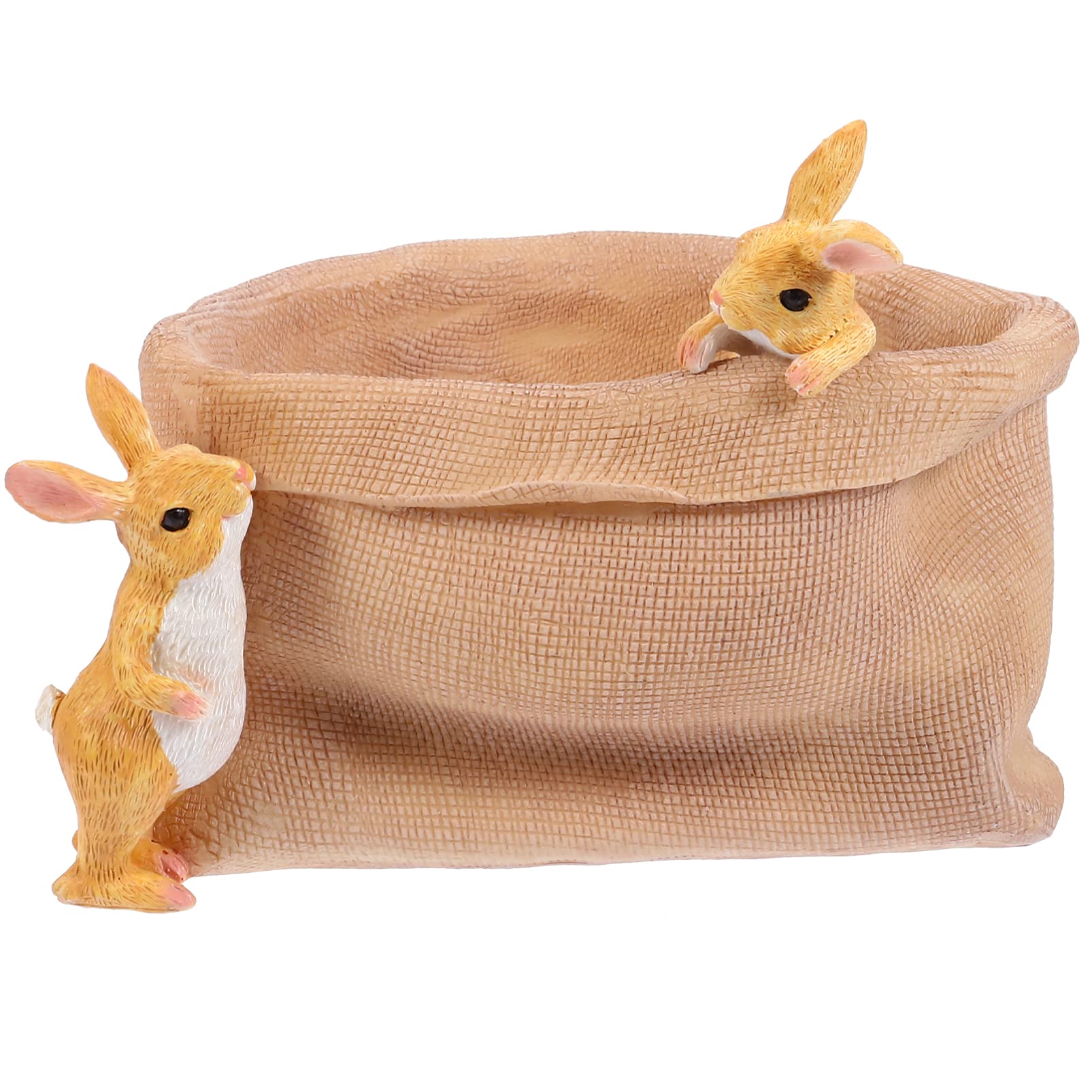 DOITOOL Resin Bunny Sack Flower Pot - Cute Succulent Planter with Idyllic Design, Home Decor Plant Container for Indoor/Outdoor Use - Perfect for Windowsill, Garden, Office Desk & Gift Giving
