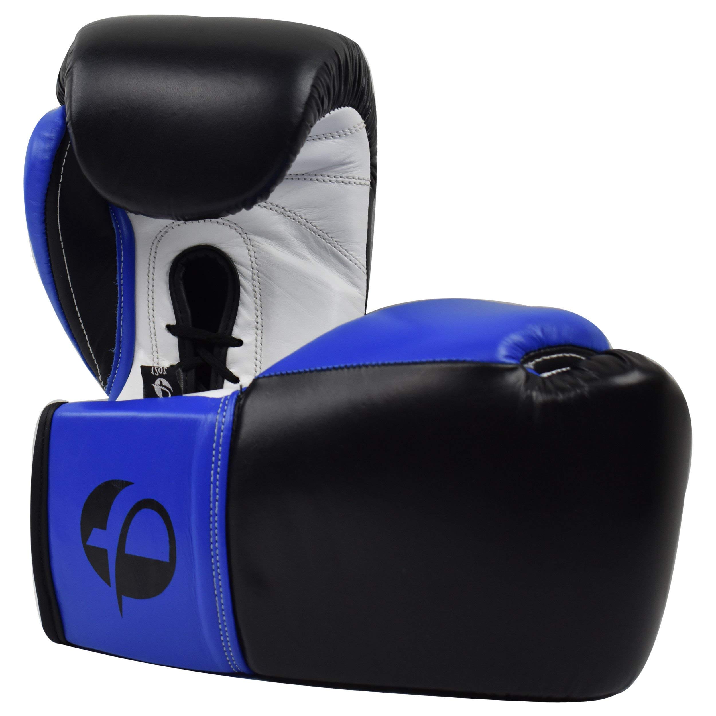 Pro Boxing Gloves - Competition Lace-up Gloves (Genuine Leather) for Training, Sparring & Heavy Bag Workouts