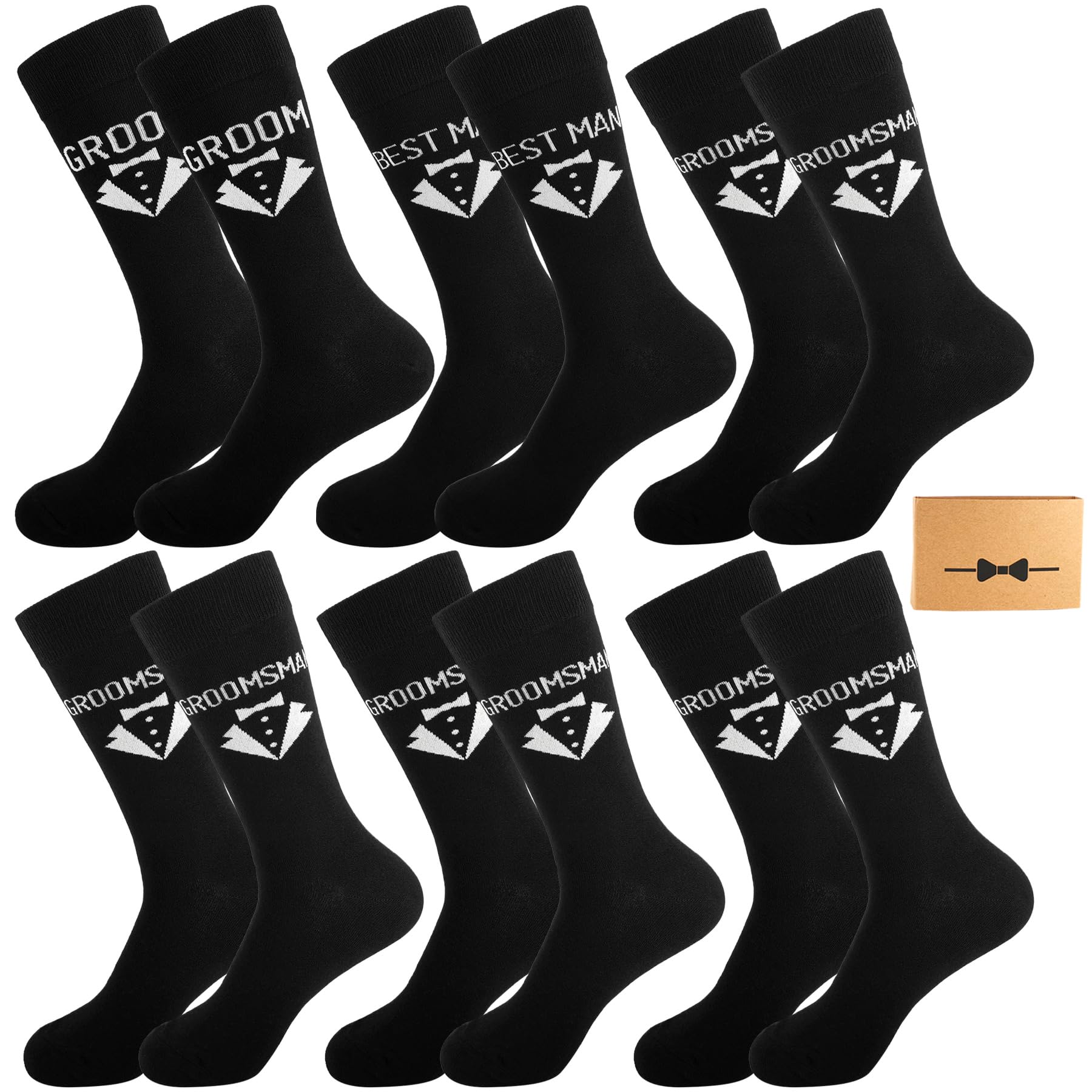 Premium Men's Wedding Socks Gift Set - 6 Pairs Luxury Dress Socks for Groom & Groomsmen - Perfect for Weddings, Anniversaries & Formal Events